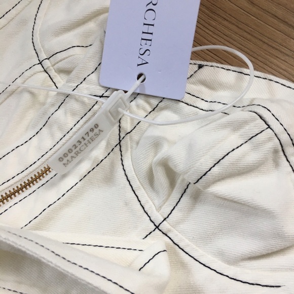 NWT MARCHESA Embelia Denim Corset-Style Midi Dress - Picture 7 of 16